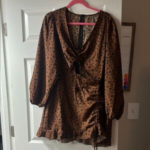 Brown Polka Dot Women's Dress
